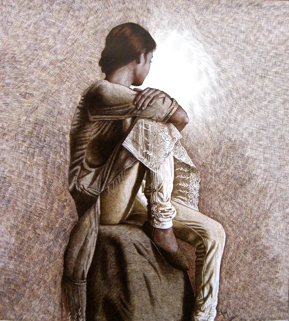 Regular pen and ink artwork by Asif Ghayaz